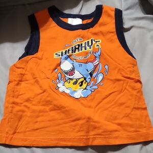 Little Sharky Kids Tank Top - Orange